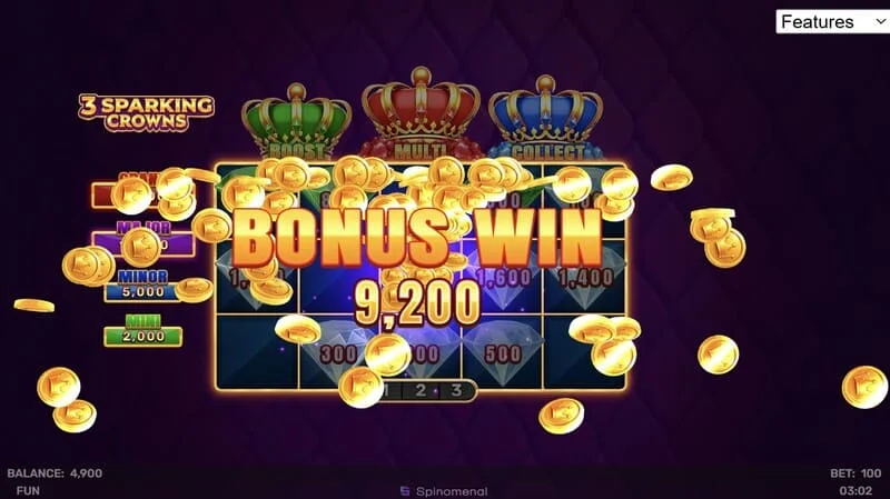 3 Sparking Crowns Bonus dobitek