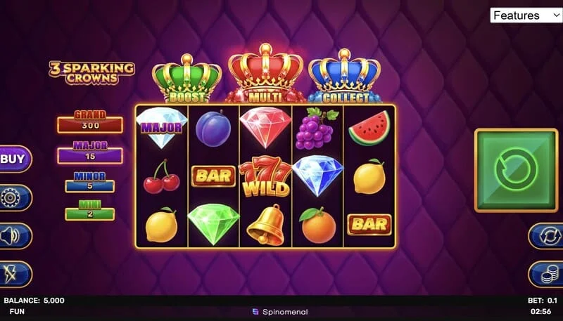 3 Sparking Crowns igralni zaslon